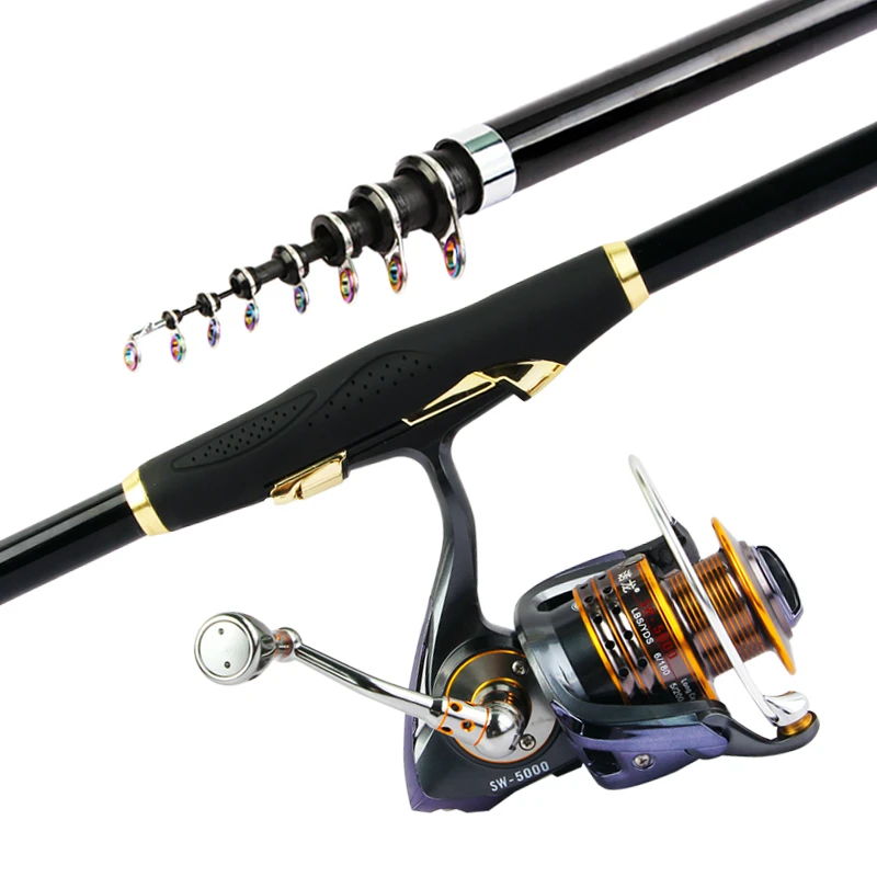 

High Carbon Rock Fishing Rod Hand Sea Dual-Purpose Long Rock Fishing Pole 3.6m 4.5m 5.4m Super Hard Spinning Rod Telescopic Cane