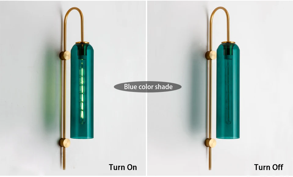Современный настенный светильник, внутреннее освещение, настенные бра, Светильники для спальни, гостиной, с цветным стеклянным абажуром, настенные лампы