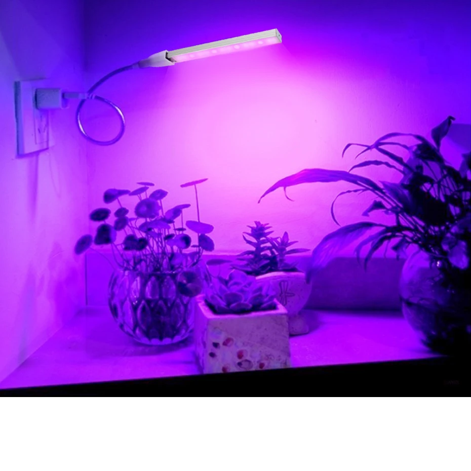Usb Светодиодная лампа для выращивания растений полный спектр 3 Вт 14 светодиодов красный синий Светодиодная лампа для выращивания растений
