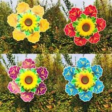 Ветряная мельница в виде подсолнечника, игрушки для цветов, красочное украшение сада, детские игрушки подарки, уличные игры, украшения