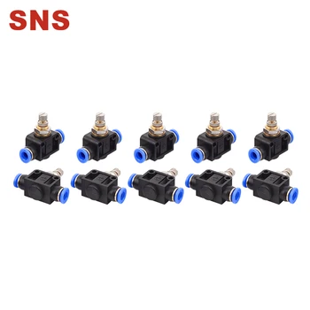 

SNS SPA Series Union Straight Speed Controller Air Flow Control Valve With Push-To-Connect Fitting（10 PCS）