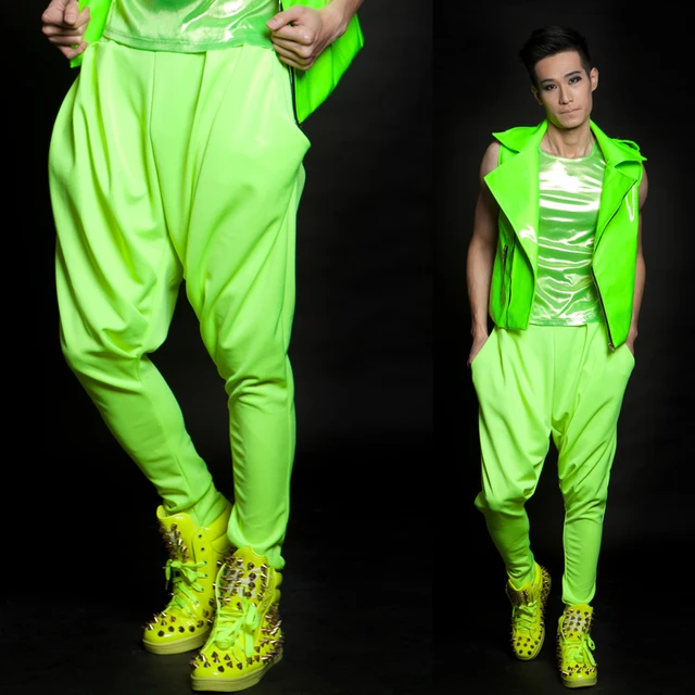 HOT !! Fashion men's fashion new stage singer dance clothing neon ...