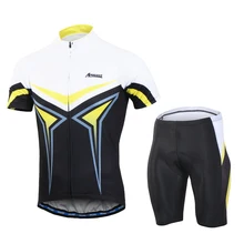 Arsuxeo, мужская летняя футболка с коротким рукавом+ футболка для велоспорта, 3D Мягкие Шорты, комплект для велоспорта, езды, бега, костюм, комплект одежды