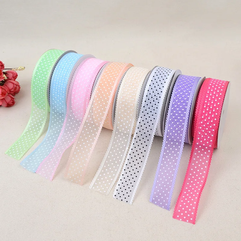 

2.5cm Lots Colors Solid Color Satin Ribbons Wedding Decorative Gift Box Wrapping Belt DIY Crafts DA