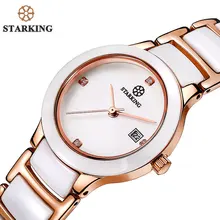 Starking en céramique robe femmes montre japon importe mouvement à quartz montres de luxe or rose dames montres relogio feminino