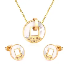 

LUXUKISSKIDS Cute Style Shell Necklace Earring Sets Fashion Stainless Steel Jewelry Sets Costume Jewelry