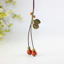 Винтажное керамическое ожерелье, Подвеска для женщин, китайский национальный ветер, цепочка для свитера, Длинная подвеска, аксессуары# EZ304