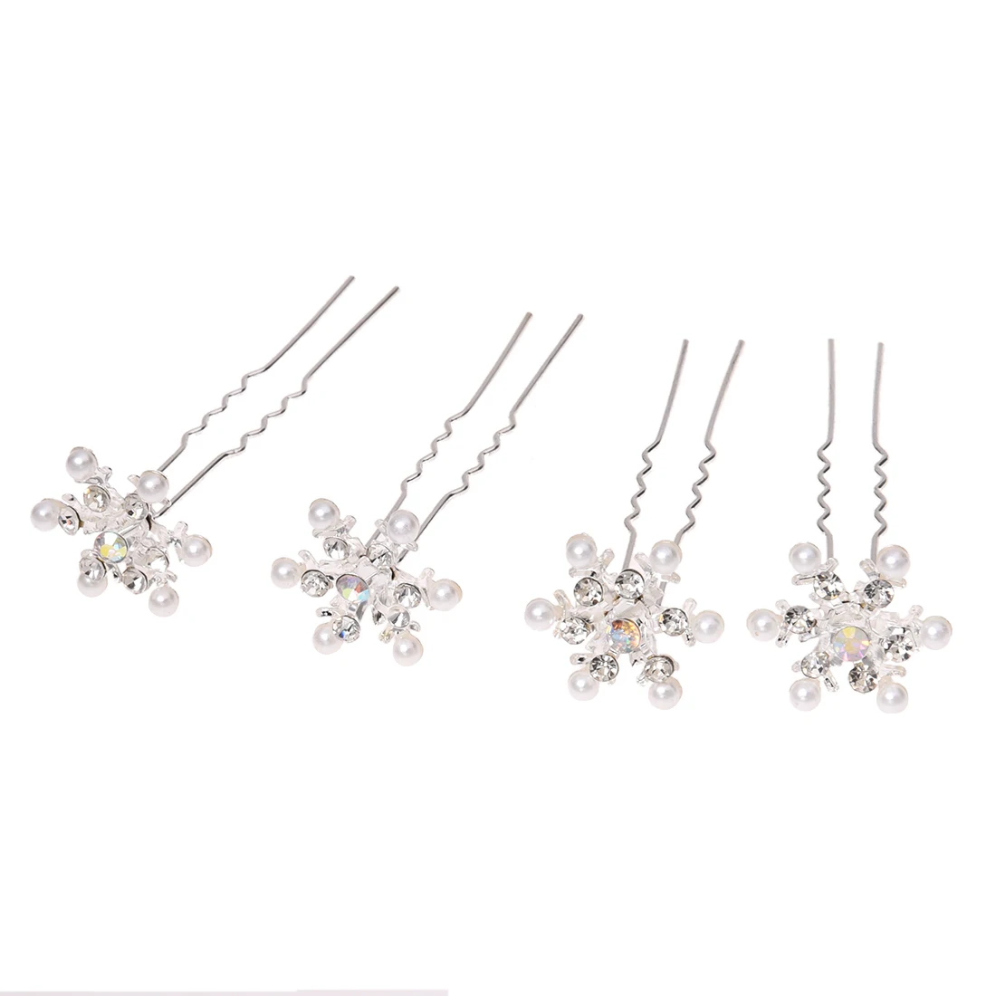 Fashion Jewelery 4PCS Lovely Wedding Bridal Crystal Rhinestone Pearl