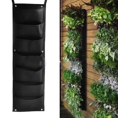 

Outdoor 7 Pocket Indoor Balcony Herb Vertical Garden Wall Hanging Planter Bag