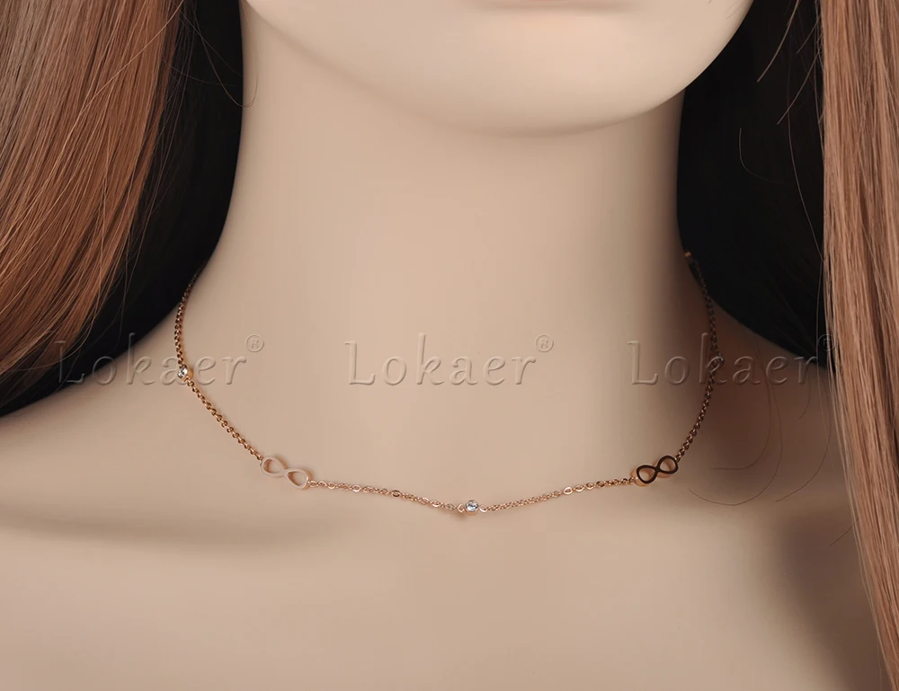 Цепочка с фианитом Lokaer N18041 женская ожерелье из нержавеющей стали кубическим