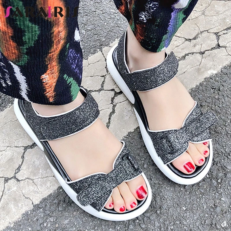 

SARAIRIS 2019 Hot Sale Genuine Leather Women Shoes Summer Leisure Sandals Shoes Women