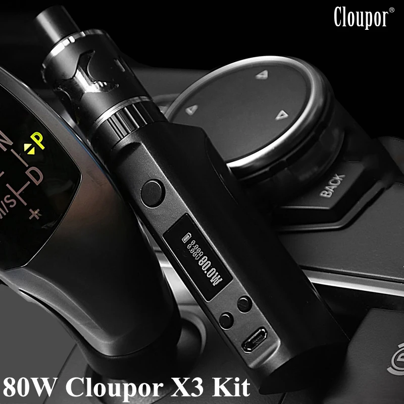Electronic Cigarette Vape Box Mod E Cigarette Cloupor X3 Kit Electronic Hookah 18650 Battery Mod with Tank X3 Atomizer X1058