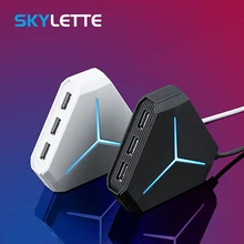 6 портов usb-хаб 1 м разветвитель кабеля с устройство для чтения карт SD TF Mic AUX классный светильник USB 2,0 концентратор для нескольких устройств настольного ноутбука