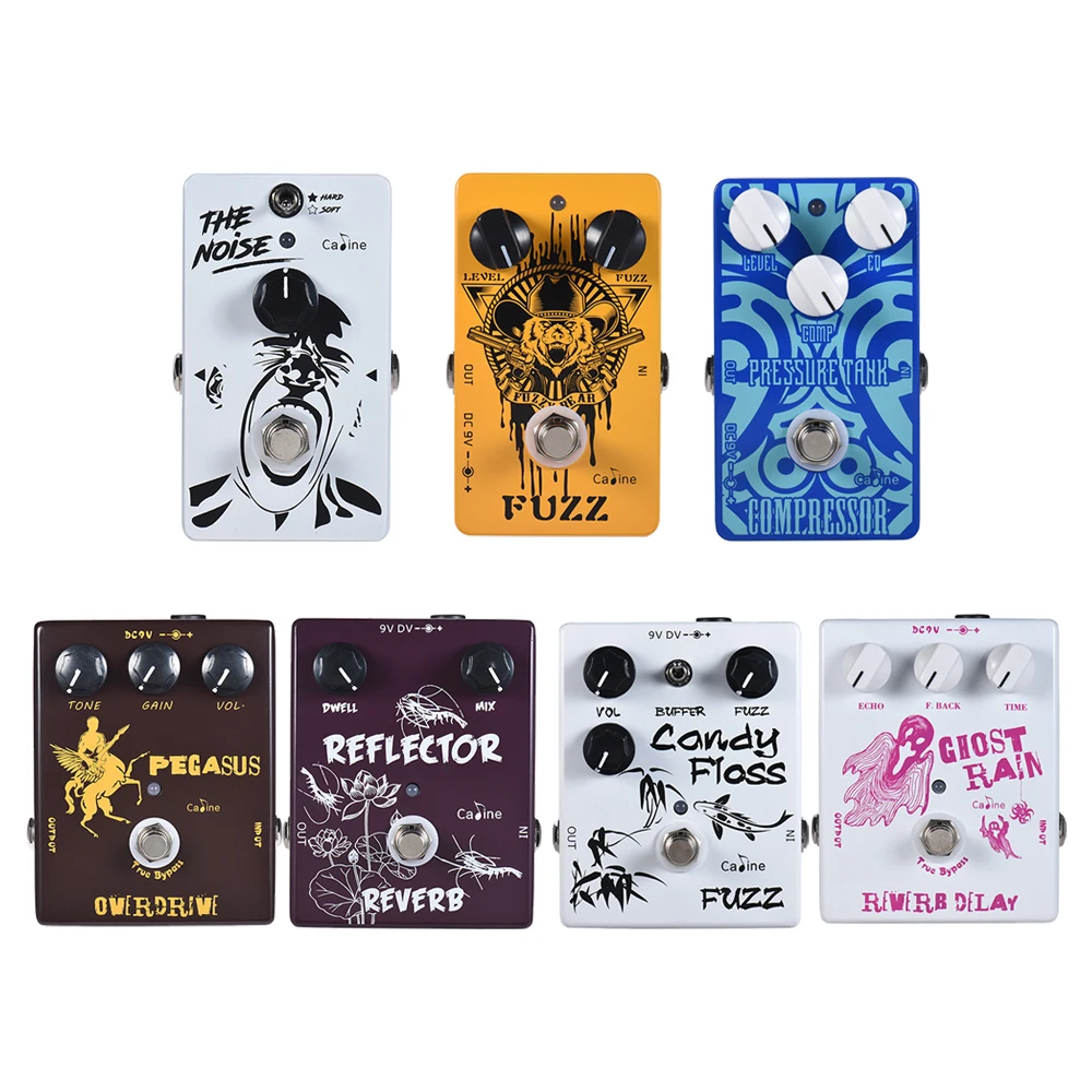 

Caline New Series Guitar Effect Pedal 7 Effects Overdrive/Reverb/ Fuzz/ Noise Reduction Guitar Pedal Guitar Parts & Accessories