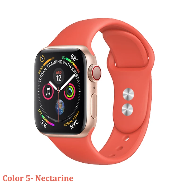 Sport silicone strap for Apple watch band 4 3 44mm 40mm correa 42mm 38mm iwatch band wrist bracelet for apple watch accessories