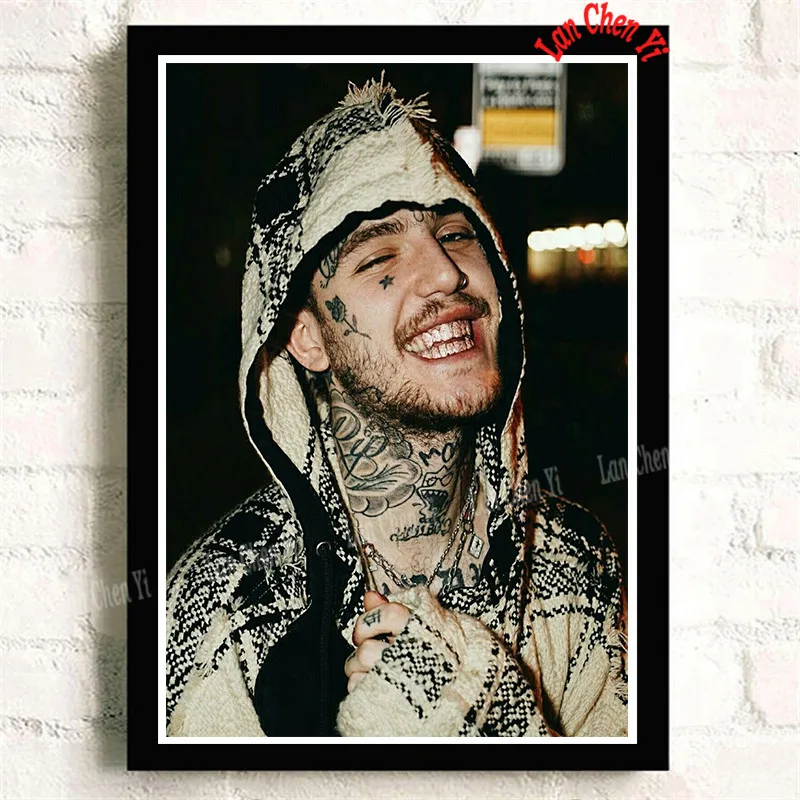 Lil Peep бумага с покрытием плакат для кафе высокое качество печати рисунок ядро декоративная живопись 42*30 см - Цвет: Белый