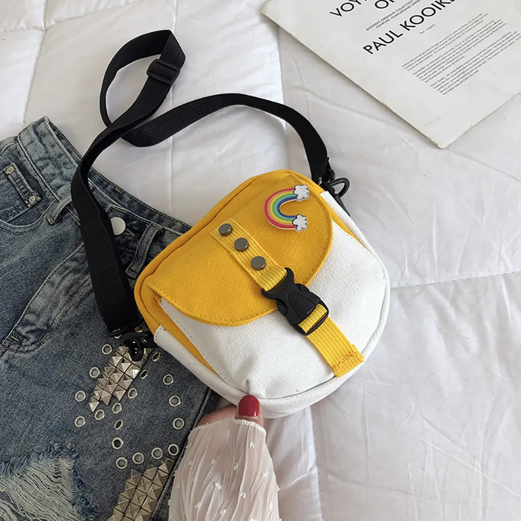 Cute Rainbow Canvas Crossbody Bag (Various Options) Queerks™