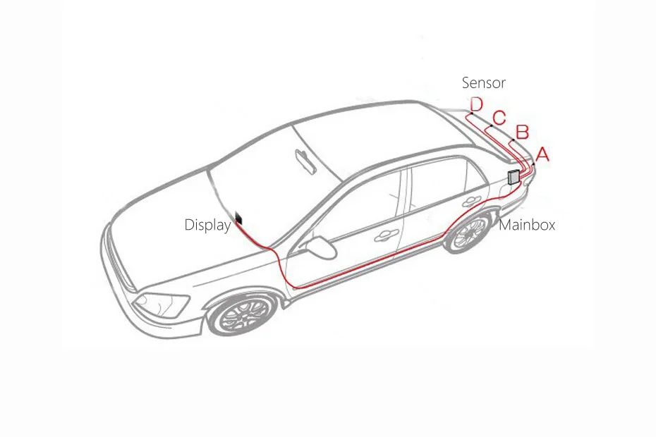 Автомобильный парковочный датчик Обратная задняя парковочная радар система с монитором 4 Детектор Дисплей динамик красный черный белый