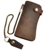 Male Quality leather Dargon Tiger Emboss Fashion Checkbook Iron Chain Organizer Wallet Purse Design Clutch Handbag 1088-db ► Photo 2/6
