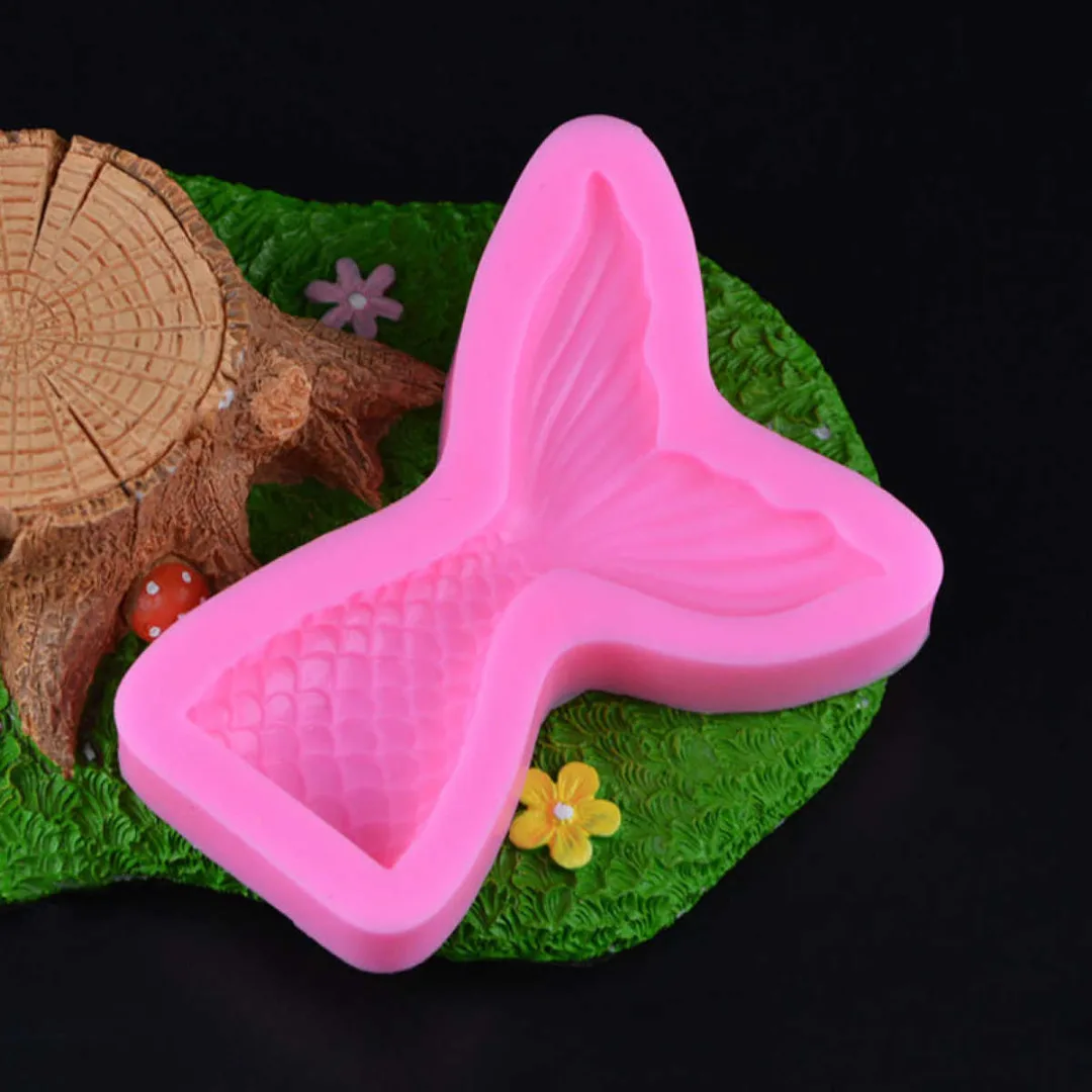 JX-LCLYL Fairy Mermaid Fish Tail Silicone Fondant Mould Cake Icing Sugar Paste Mold DIY