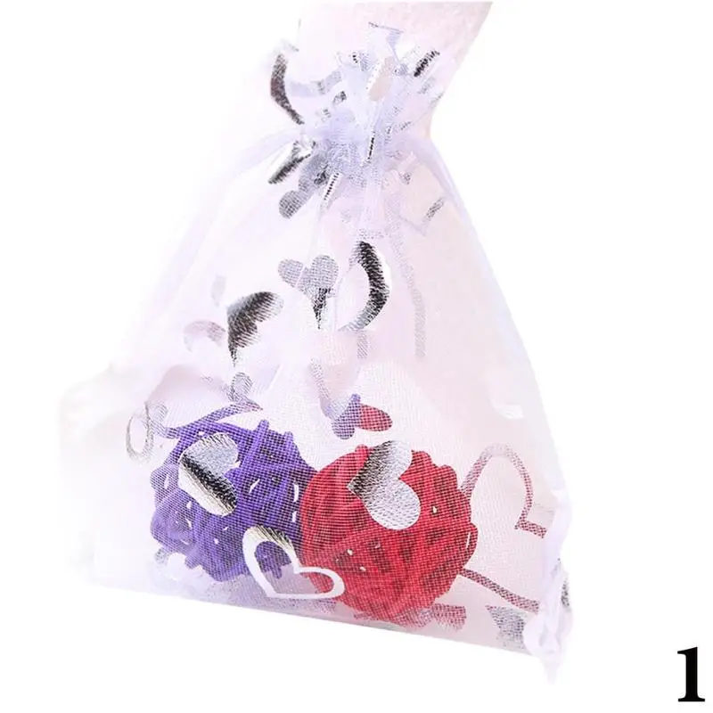 

10 Pcs/set Lovely Drawstring Heart Organza Bags Jewelry Earring Necklace Bracelet Gifts Candy Jewelry Beads Packaging Pouches