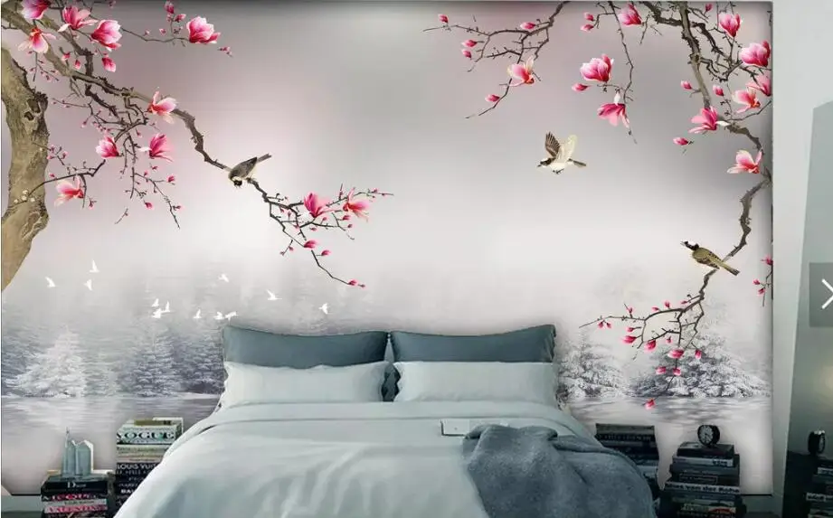 Beibehang пользовательские большие 3d Обои фреска гостиная спальня китайский стиль красивый нефрит Орхидея птица фреска фон стены