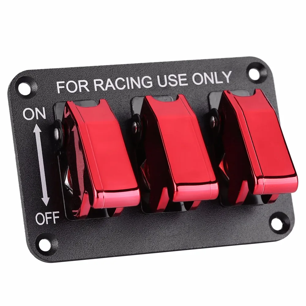 12V 3 Group Toggle Switch Panel for Racing Car Red Racing Car Switch