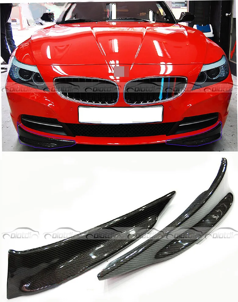 New 2Pcs Front Bumper Lip Splitter For BMW E89 Z4 Carbon Fiber Racing Styling