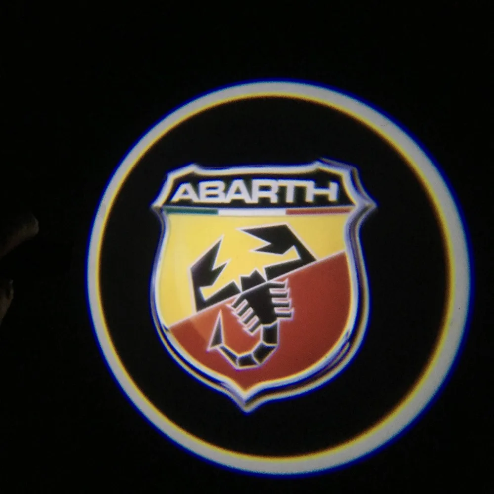 2 шт. для ABARTH светодиодный проектор с логотипом для двери автомобиля