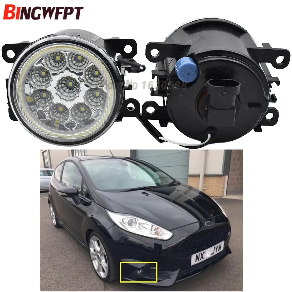 

2x High Brightness LED Fog Light + Angel Eye Daytime Running Light DRL For Ford Focus MK2/3 Fusion Fiesta MK7