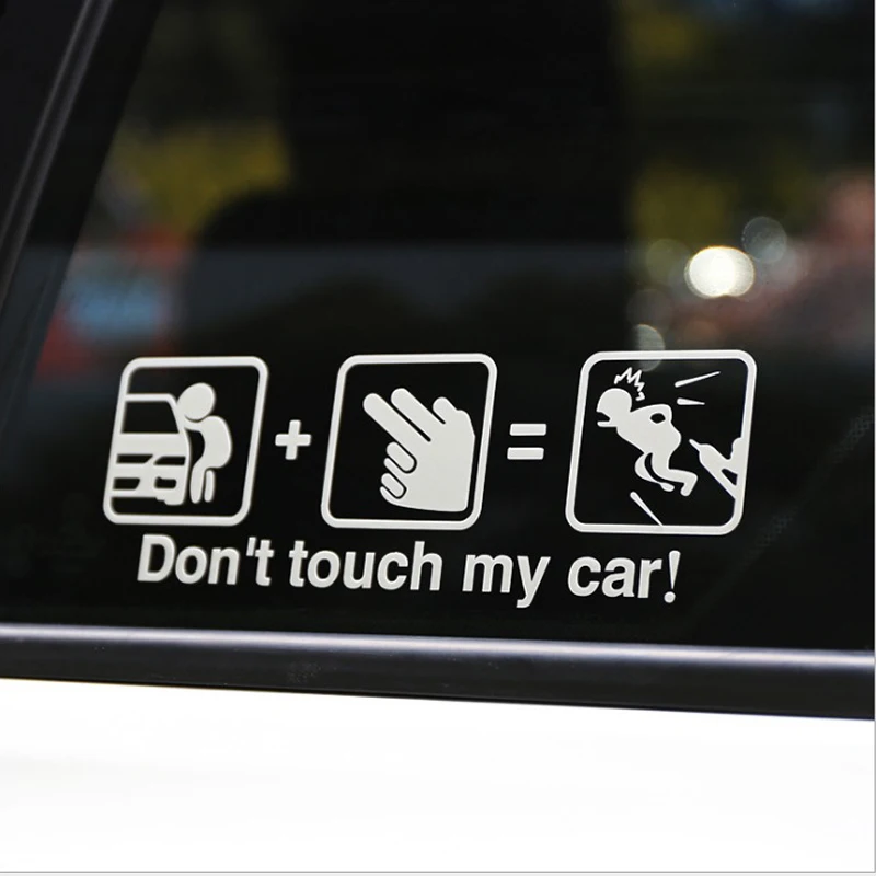 10PCS/Set 18.5*6 cm Funny Don't Touch My Car Stickers Reflective Decal