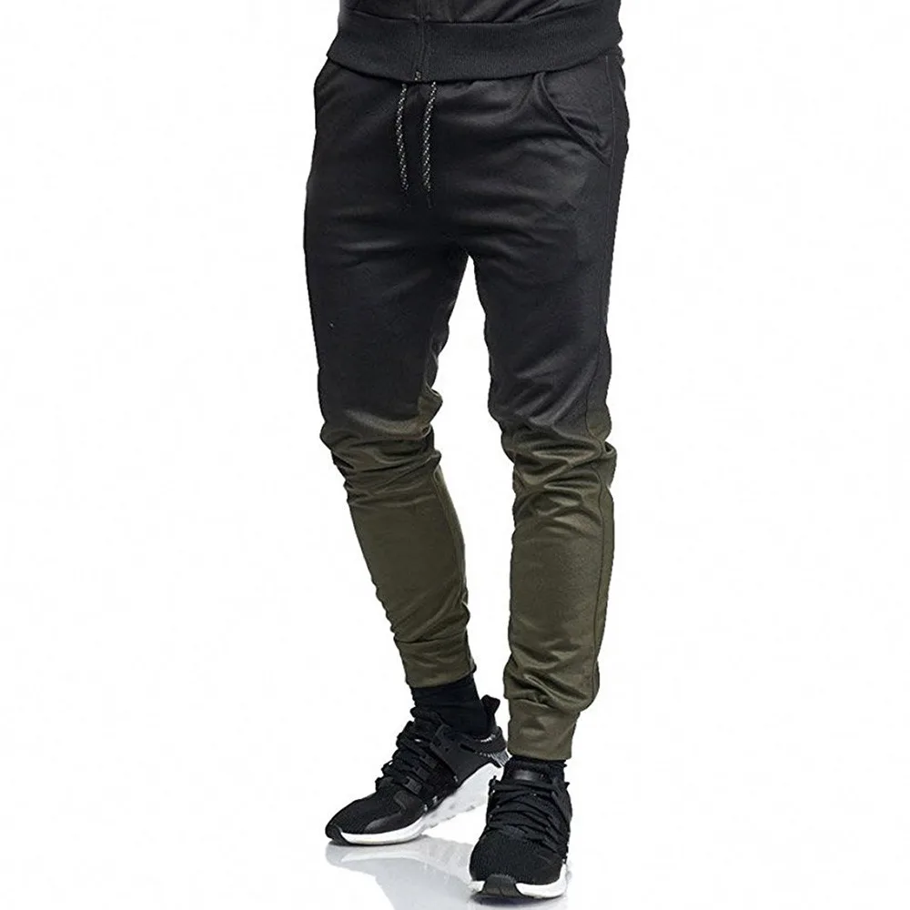

Trousers Jogger Men Plus Size Pants For Men Fashion Drawstring Patchwork Pockets Full-Length Trousers Loose Sweatpants 2019 Men