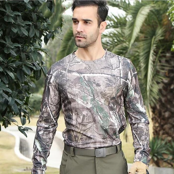 

Outdoor Spring Autumn Men Quick Dry Light Thin Breathable Long Sleeve T Shirt Hiking Hunt Tactical Military Bionic O Neck Shirt
