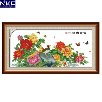 

NKF Wealth and Good Luck Pattern DIY Needlework Counted China Cross Stitch Kits for Embroidery Cross Crafts Cross Stitch Sets