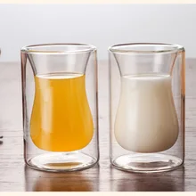 Двойная Стенка стакан для питья Простой Прозрачный капля воды жаростойкий высокий боросиликатный бокал для вина пива es Verre виски