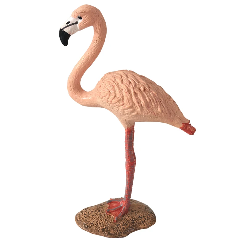 Модель животного мини игрушки животных имитация попугая Фламинго сова украшение в виде павлина Коллекция игрушек обучающая модель подарок для детей# H - Цвет: 4095