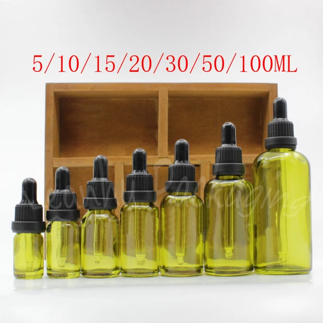 10pcs Small Amber glass pipette dropper bottle essential oil bottles  containers vials with childproof Drop 5 10 15 20 30 50 ml