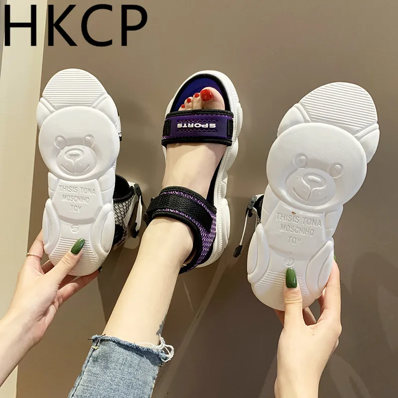 

HKCP Sports sandals women's all-purpose breathable casual bear soles platform soles women's shoes 2019 summer new style C325