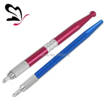 50 шт. 3D microblade Перманентный макияж машина для бровей вышивка руководство по микроблокам ручка красный/синий/серебристый цвет