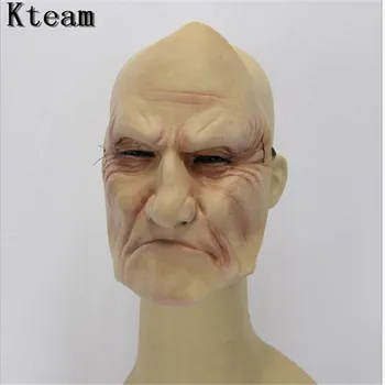 

New Artificial Man Latex Mask Hood Full Face Wigs Human Skin Face Disguise Prank Halloween costume Realistic silicone Man Mask