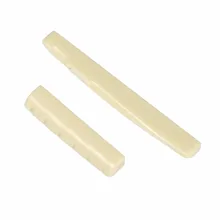 1 Set 2pcs Guitar Bone Saddle 6 String Slotted Classical Bridge Saddle top bottom chord Pins Nail Nut Guitar Parts Ivory