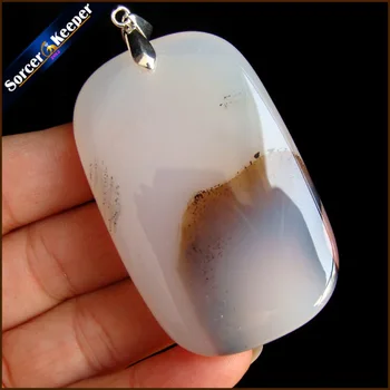 

Fashion Women Man Necklace Square Natural Moss Agates Stone Pendant Slide Healing Crystals Pendants for Jewelry Making JS356
