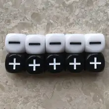 10 шт. 1,6 см черный и белый многогранных кубики минус плюс для вечерние бар игра реквизит игрушка