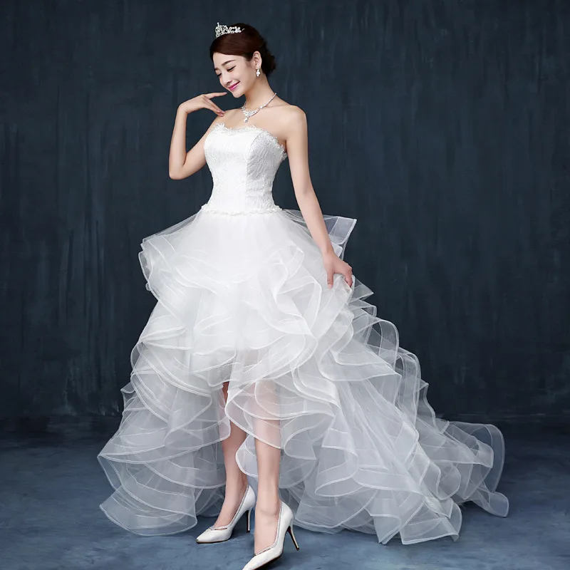 

Wedding Dress 2019 Bridal Gowns Ball Gown Beach Tiered Organza Tulle Sweetheart Sweep Train White Plus Size Pregnant Summer Lace