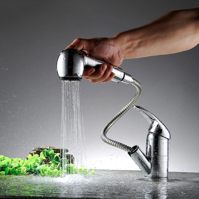 

Pull out faucet Polished Bathroom Faucet Basin sink Mixer kitchen faucet chrom