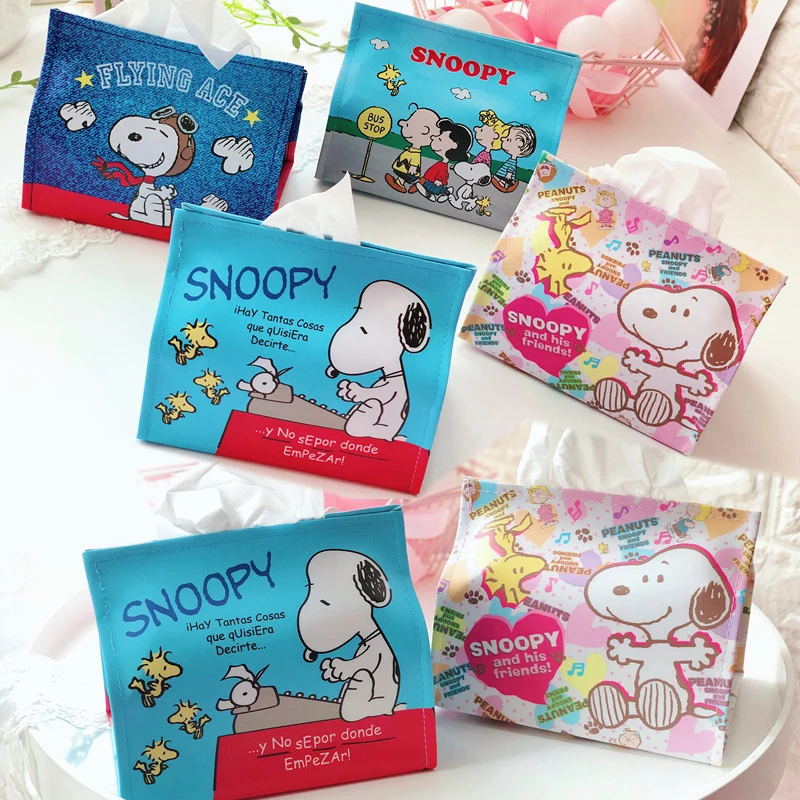 

New Napkin Organizer Holder Nordic Cartoon Snoopy cut dog Tissue Box Paper Dispenser Organization Holder Case Office Home Decor