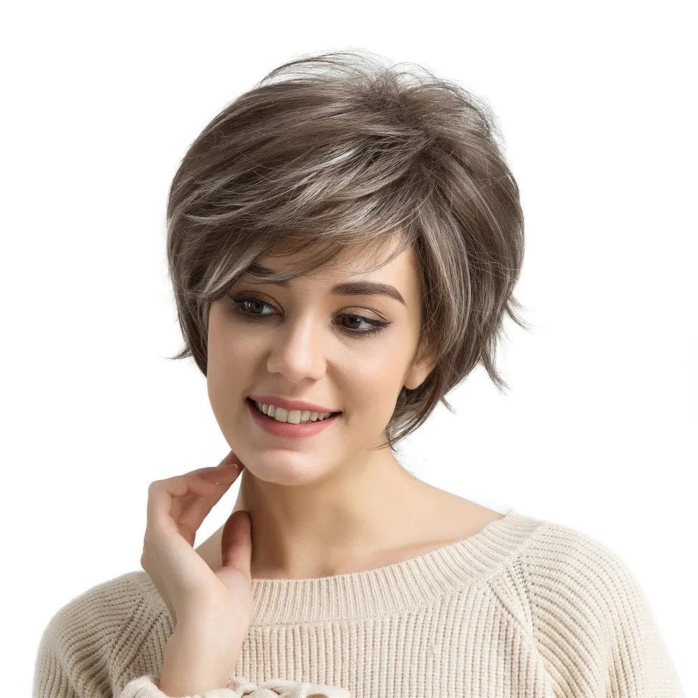 Fashion Wig Short Haircut Wigs Short Human Hair Synthetic
