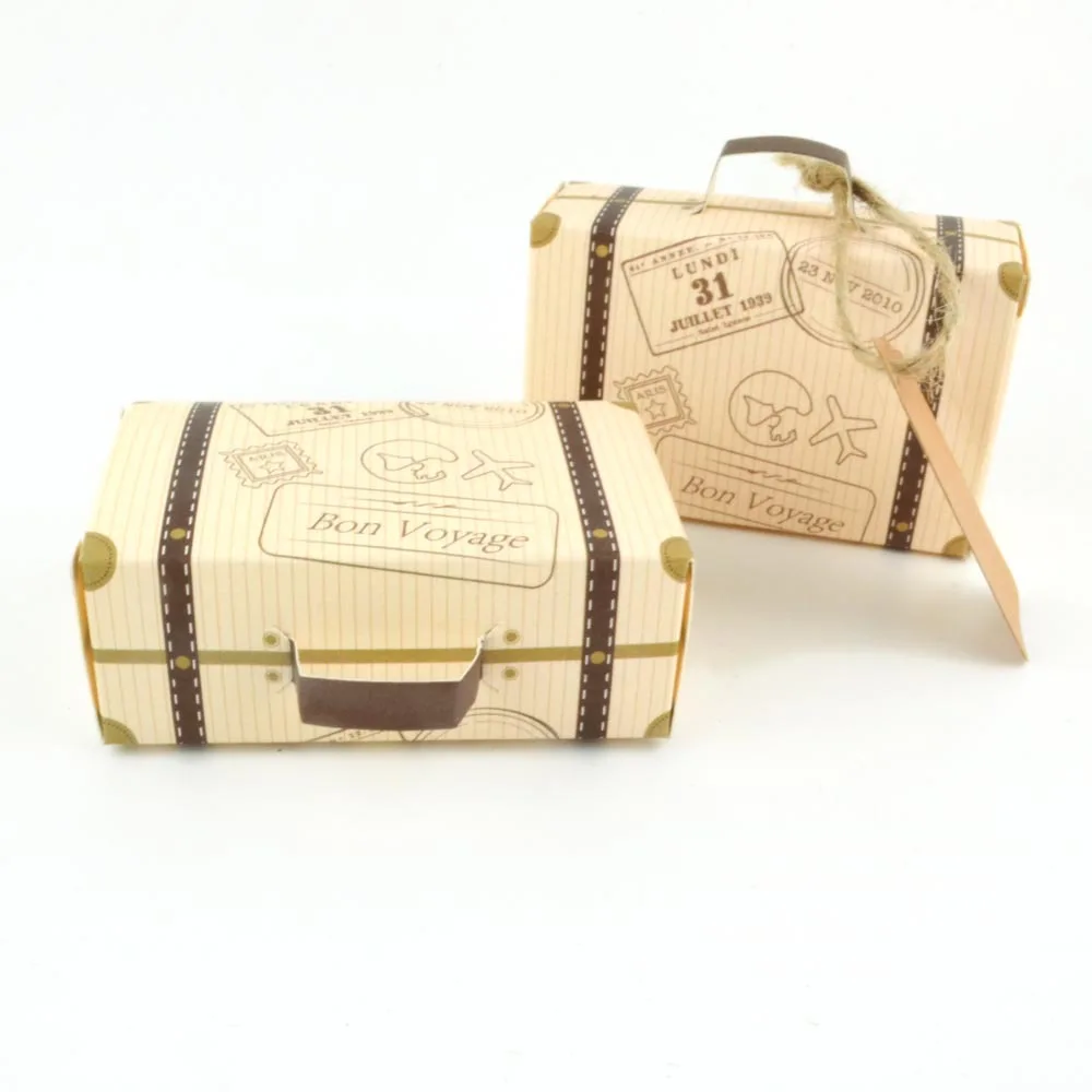 10 наборов, креативный мини-чемодан, дизайнерская коробка для конфет, коробка для конфет, коробка для шоколада, Свадебная подарочная коробка с карточкой для мероприятий, вечерние - Цвет: 10 pcs