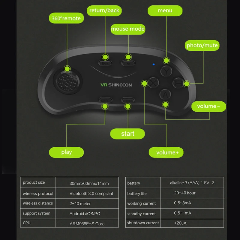 Shinecon Универсальный VR контроллер беспроводной Bluetooth удаленный Джойстик Геймпад