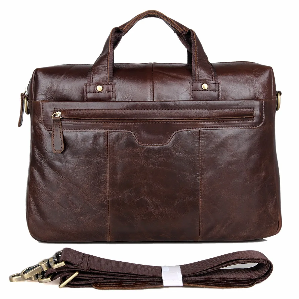 High Quality Vintage 100% Genuine Leather JMD Men Handbags Briefcase Portfolio Laptop Bag Messenger Bag 7075LC